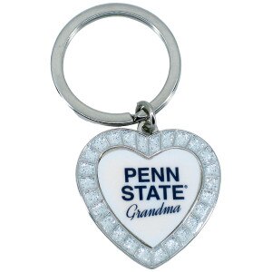 heart shaped blinged keychain with Penn State Grandma